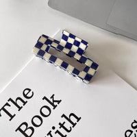 Color Acetate Checkerboard Grab Clip Net Red Temperament