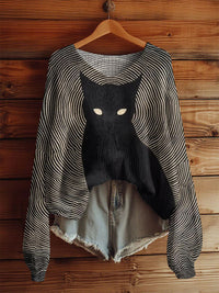 AutumnWinter V-Neck Loose 3D Knitted Sweater For Women