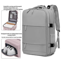 Mens Casual Travel Waterproof Laptop Backpack With Dry-Wet Separation