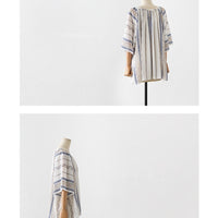Plus-sized Cotton And Linen Retro Loose Slimming Top For Fat Girls