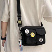 Men's Shoulder Messenger Bag Badge Crossbody Bag