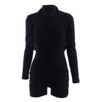 Patterned Long Sleeved Jacket Tight Jumpsuit Casual Suit For Women