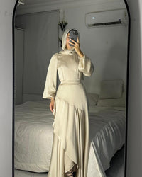 Womens Fashion Satin Ruffle-Trimmed Strap Dress