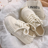 Platform Canvas White Shoes Casual Sports