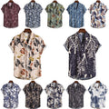 Cotton And Linen Ethnic Style Suit Collar Short Sleeve Shirt