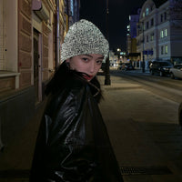 Reflective knitted wool hat