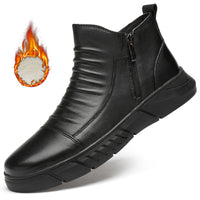 Men's warm first layer cowhide shoes