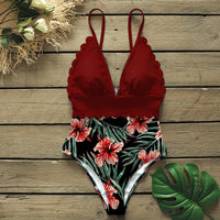 Printed triangle swimsuit