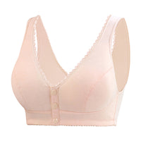 Cotton front button bra without steel ring beautiful back bra