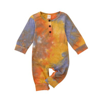 Tie-dyed romper long romper
