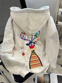 Womens Cartoon Print Loose Personalized Hoodie
