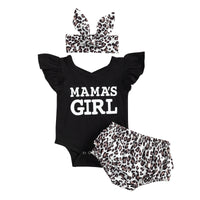 Children's Stiletto Top And Printed Shorts Free Bow Headband