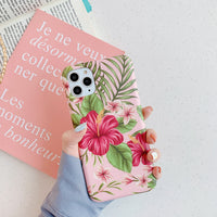 Retro literary flower leaf phone case