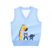 Children's knitted vest sweater boy vest warm deer cartoon pattern