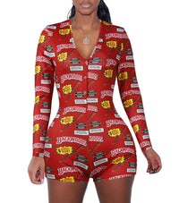 Women's printed long sleeve jumpsuit