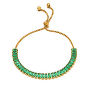 Single-sided Zircon-studded Chain Pearl Bracelet