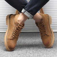 Breathable British Style Low Mid-cut Tooling Shoes