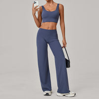 Racerback Bra And Straight-leg Pants Yoga Set Quick-drying Workout Outfit