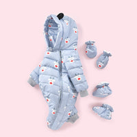 Down jacket plus velvet baby romper jumpsuit