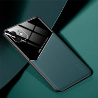 Magnetic leather grain mobile phone case full lens