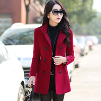 Ladies Autumn Casual Woolen Coat