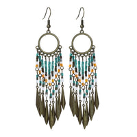 Hanqi Ornament Metal Alloy Bohemian Oval Earrings
