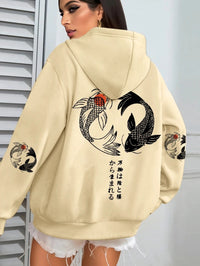 Harajuku Illustration-Print Womens Japanese Mallow Sweatshirt