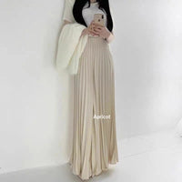 Womens Pleated Maxi Skirt Early Spring New Arrival