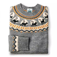 Hooded Thick Needle Fabric Trendy Round Neck Sweater