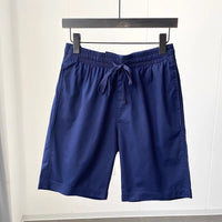 Quick-drying Pure Cotton Elastic Waist Cropped Pants Mens Solid Color Casual Shorts