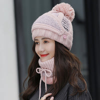 Women's ear protection knitted hat