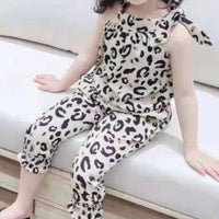 Suit Super Western Style Little Girl Treasure Leopard Print