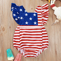 Striped star print jumpsuit