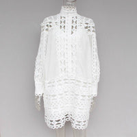 Lantern sleeve openwork dress