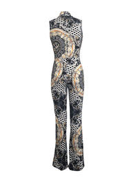 Printed sleeveless women's jumpsuit