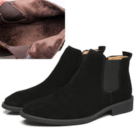 Men's leather pointed toe high-top boots
