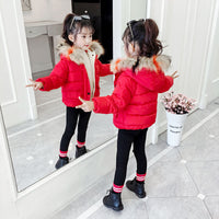 Children's down cotton padded plus velvet