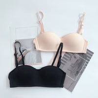 Gathered non-slip lingerie bra