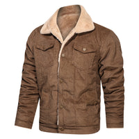 Corduroy Young Men's Jacket Casual Loose Large Size Men's Jacket Plus Velvet Thickened