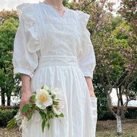 French-Style Vintage Ruffle Lace Apron Dress