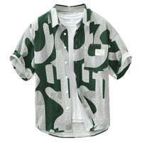 Men's Fashion Personalized Printed Casual Short-sleeved Shirt