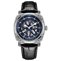Stainless Steel Automatic Mechanical Men's Leather Belt Watch