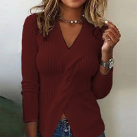 Knitwear Fashion Long Sleeve Solid Color Sweater For Women