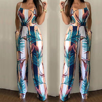 Sling print sexy high waist jumpsuit