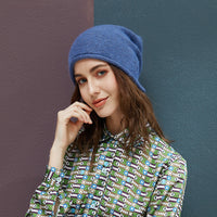 New twist solid color knitted hat, winter outdoor warm rabbit