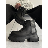 Autumn And Winter Leather Martin Boots High-top Leather Shoes Men's Shoes Fleece-lined