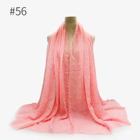 Bubble plain Scarf / cotton scarf fringes women soft solid hijab popular muffler shawls big Pashmina wrap hijab