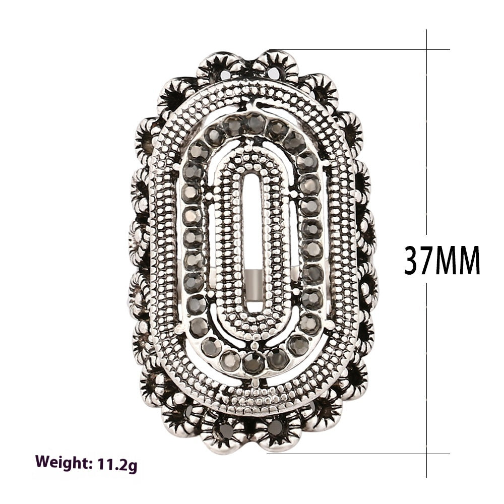 Retro Exaggerated Style Hollow Decorative Index Finger Ring