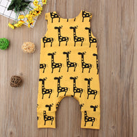 Giraffe Print Sleeveless Jumpsuit