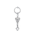 Heart-shaped Zircon Ring Without Perforation Body Piercing Jewelry Titanium Steel Inlaid Pearl Navel Nail